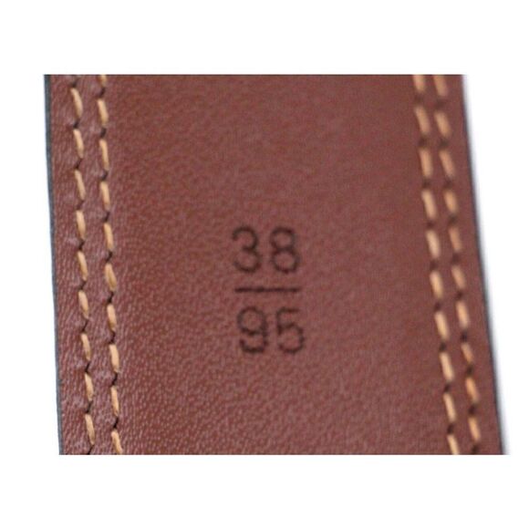 IZOD BROWN GENUINE LEATHER 1 3/8"Wd STITCH CASUAL DRESS MEN'S BELT Sz 38/95 (B86 - Picture 9 of 14